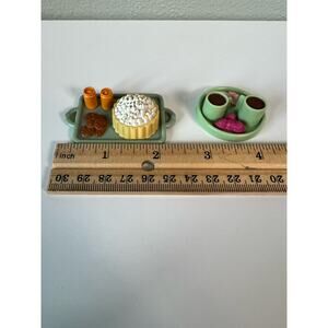 Fisher Price Loving Family Food Trays Cake Cookies Coffee Tea Fruit